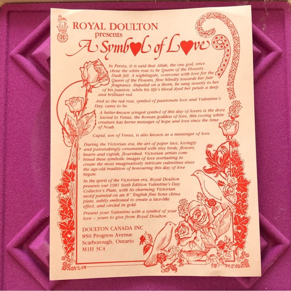 Royal Doulton Collector’s plate. My Valentine. 1980 - Picture 4 of 4